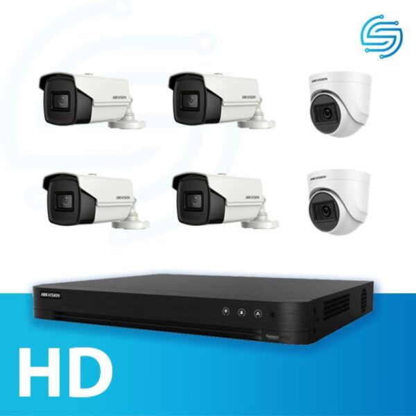 نظام المراقبة ب 4 كاميرات خارجية و كاميرتين داخليتين  HD