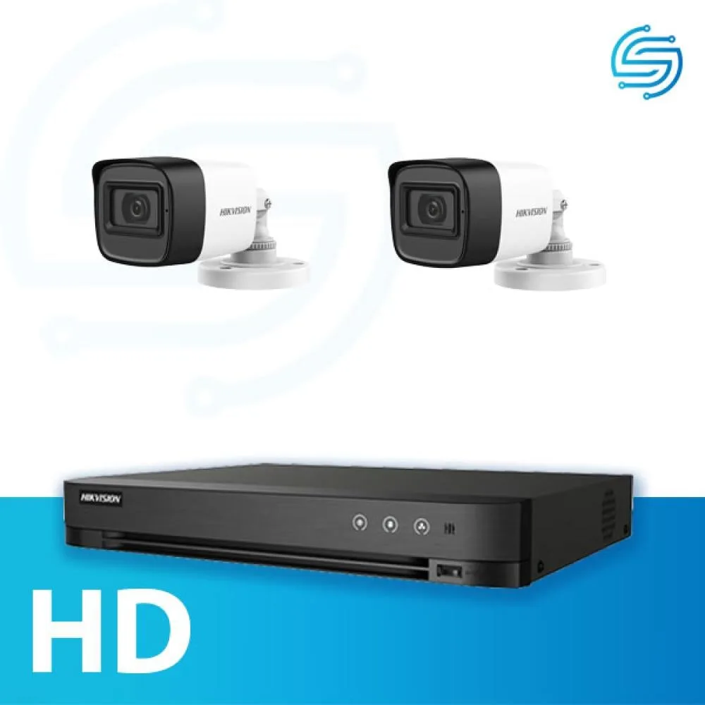 نظام المراقبة الخارجية بكاميرتين HD DS-2CE16K0T-LPFS