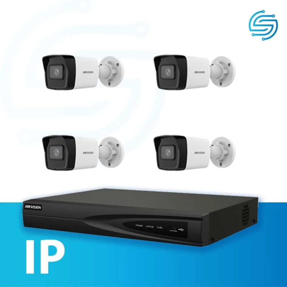 نظام مراقبة هيكفجن 4 كاميرات خارجية IP