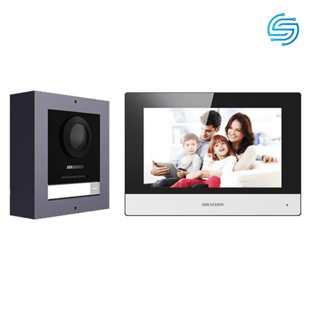 نظام الإنتركم - شاشة 7 بوصات Hikvision  IP مع تحكم في الأبواب